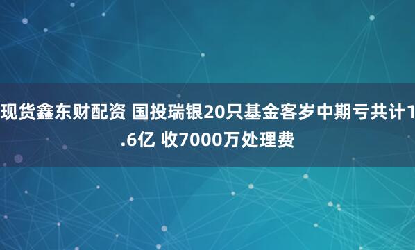 现货鑫东财配资 国投瑞银20只基金客岁中期亏共计1.6亿 收7000万处理费
