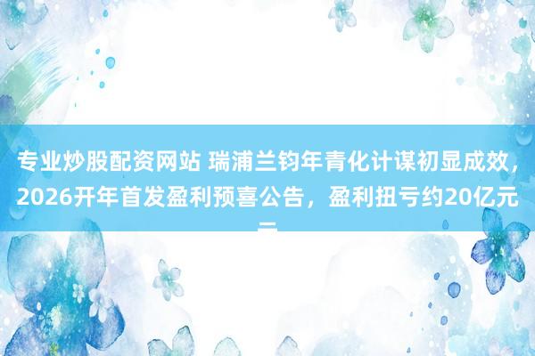 专业炒股配资网站 瑞浦兰钧年青化计谋初显成效，2026开年首发盈利预喜公告，盈利扭亏约20亿元
