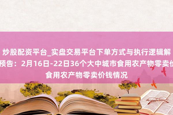 炒股配资平台_实盘交易平台下单方式与执行逻辑解析 商务预告：2月16日-22日36个大中城市食用农产物零卖价钱情况