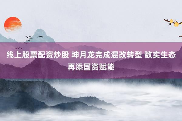 线上股票配资炒股 坤月龙完成混改转型 数实生态再添国资赋能