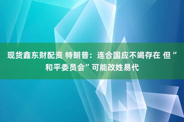 现货鑫东财配资 特朗普：连合国应不竭存在 但“和平委员会”可能改姓易代