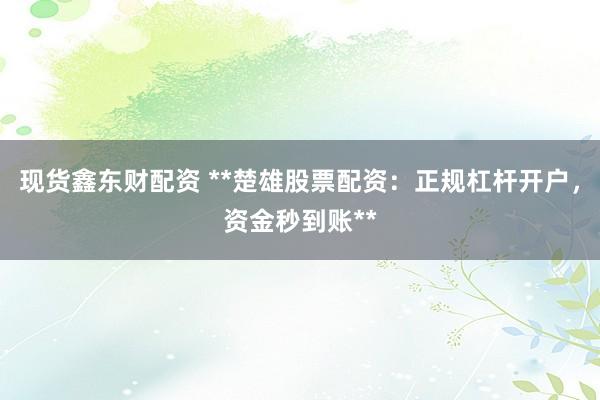 现货鑫东财配资 **楚雄股票配资：正规杠杆开户，资金秒到账**